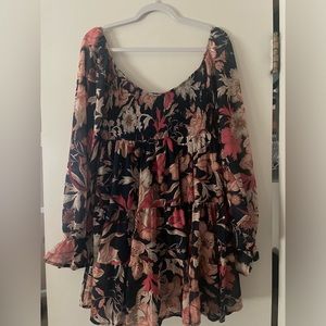 Floral print smocked top dress!